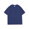 260G double-yarn combed cotton off-the-shoulder men's T-shirt, summer 32-piece solid color base shirt, heavyweight pure cotton short-sleeved men Item Picture